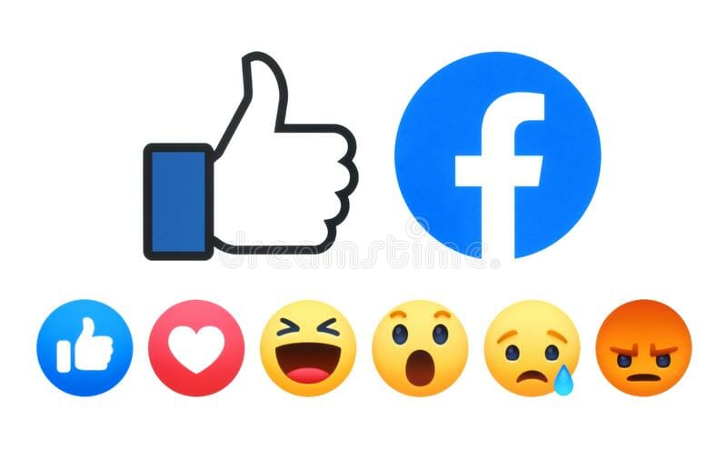 facebook like button empathetic emoji reactions kiev ukraine may new printed white paper well known social networking 149885441